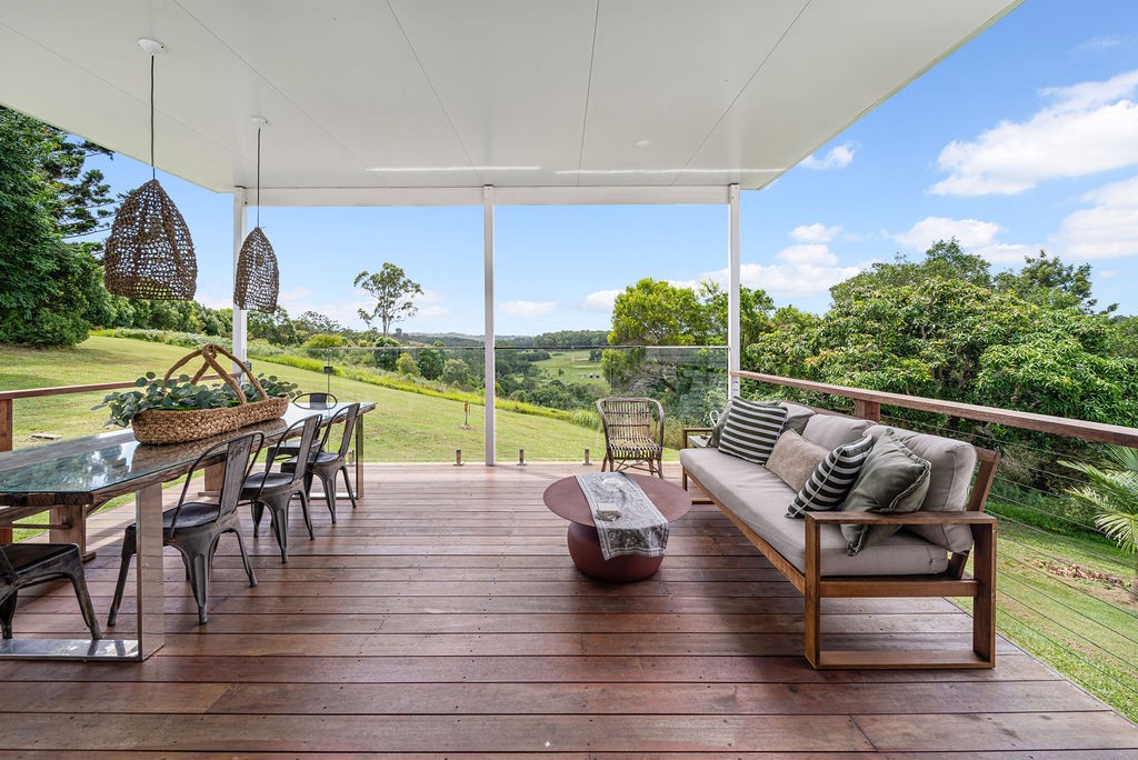 New deck addition with outdoor dining, lounge seating and valley views.